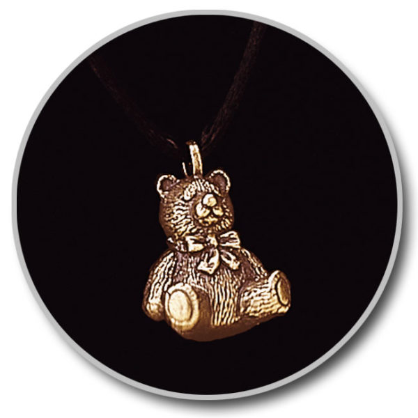 Brass Teddy Bear Keepsake Pendant