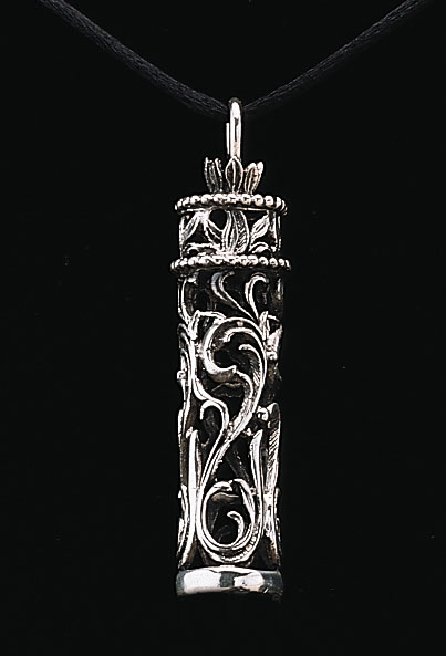 Glass Cylinder Antique Silver Pendant