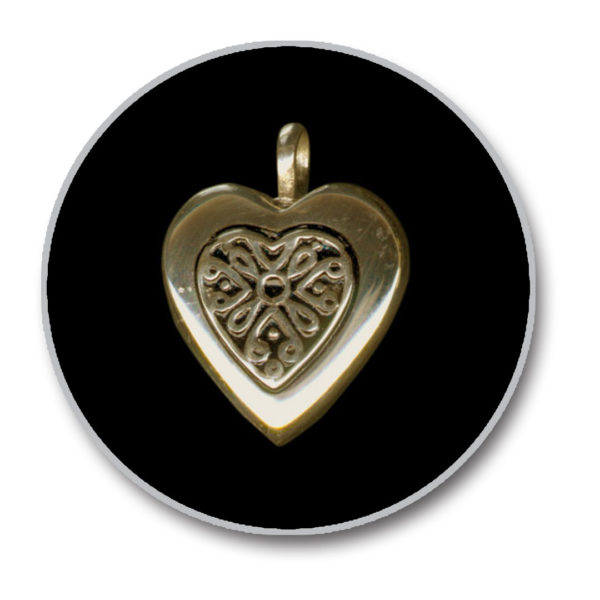 14K Gold Heart Antique Insert Pendant